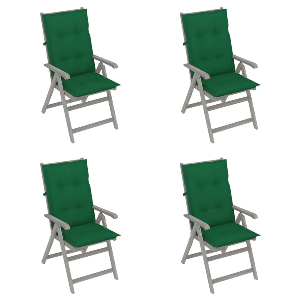 Outdoor Recliner Chairs Patio Chair with Cushions Solid Wood Acacia