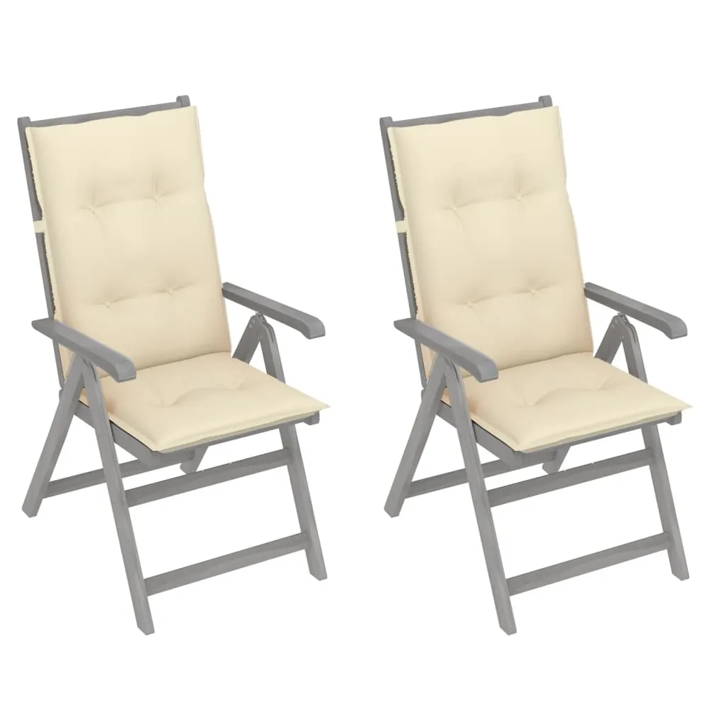 Outdoor Recliner Chairs Patio Chair with Cushions Solid Wood Acacia