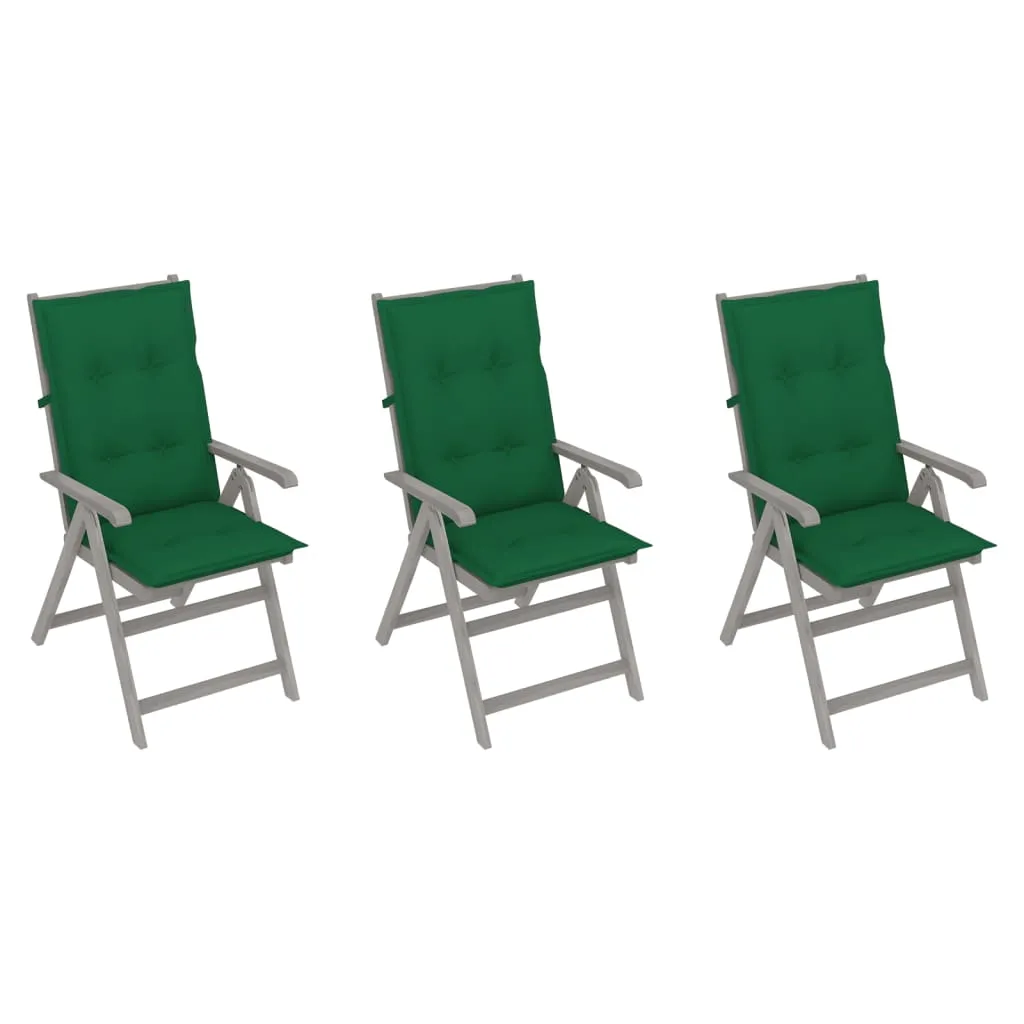 Outdoor Recliner Chairs Patio Chair with Cushions Solid Wood Acacia