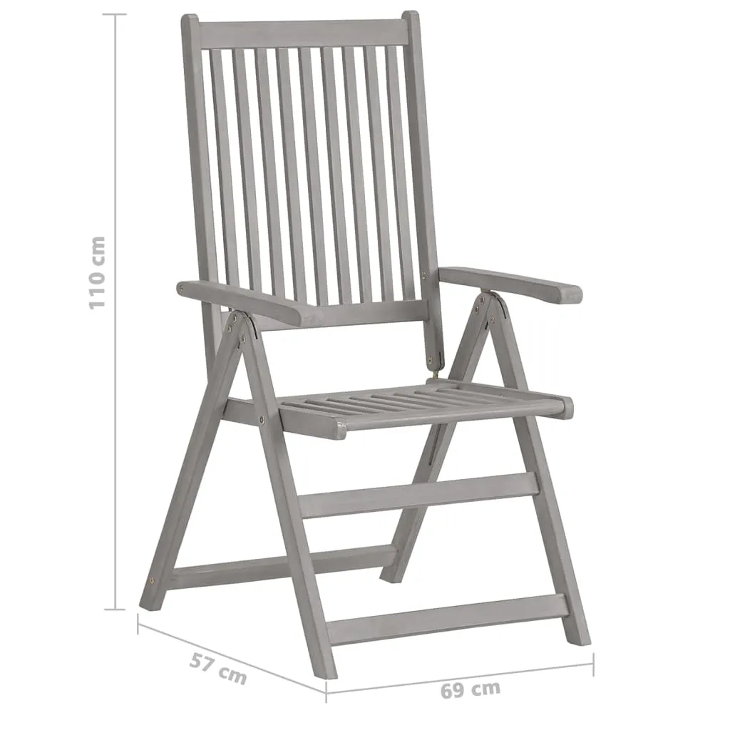Outdoor Recliner Chairs Patio Chair with Cushions Solid Wood Acacia