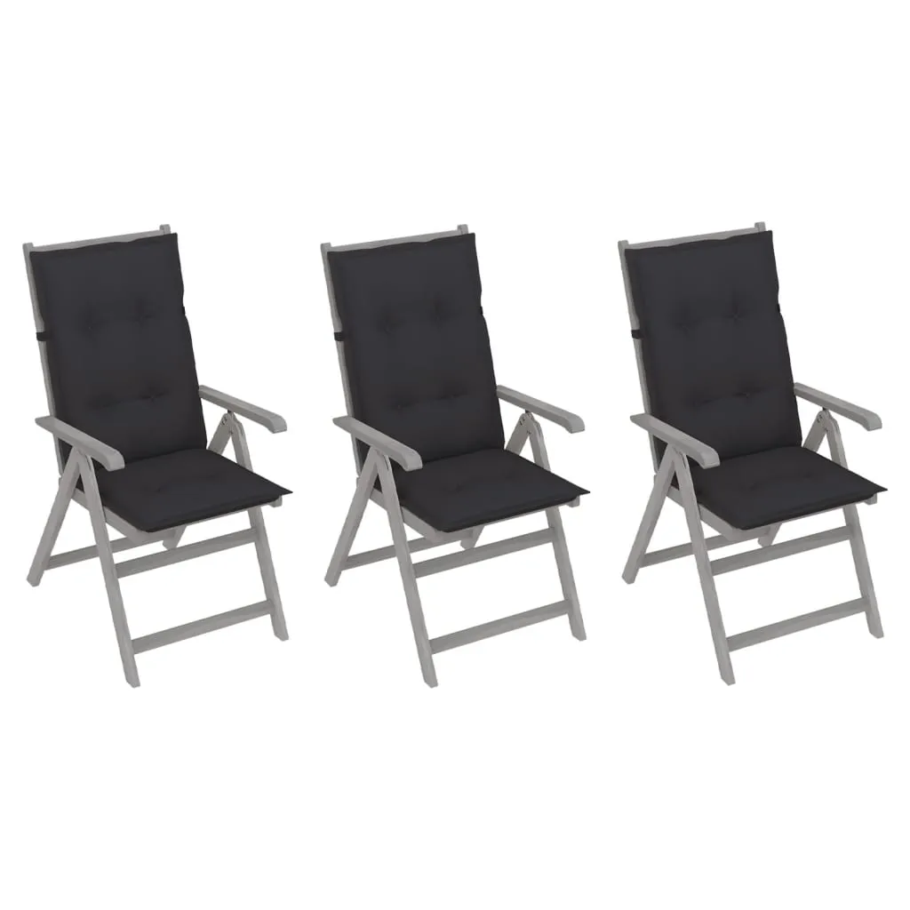 Outdoor Recliner Chairs Patio Chair with Cushions Solid Wood Acacia