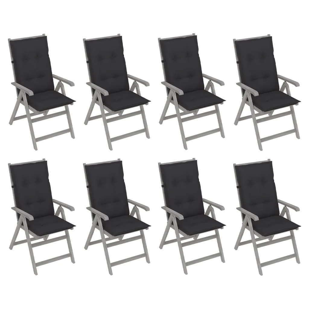 Outdoor Recliner Chairs Patio Chair with Cushions Solid Wood Acacia