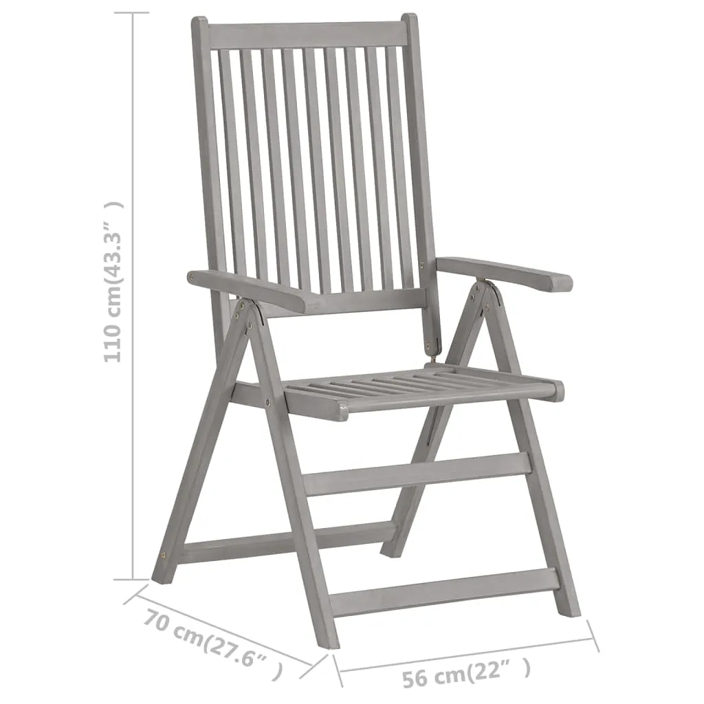 Outdoor Recliner Chairs Patio Chair with Cushions Solid Wood Acacia