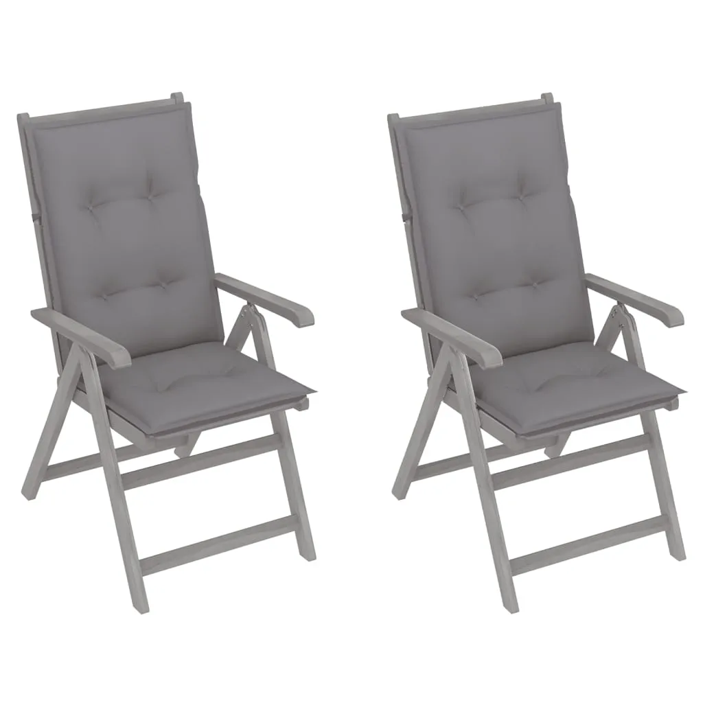 Outdoor Recliner Chairs Patio Chair with Cushions Solid Wood Acacia