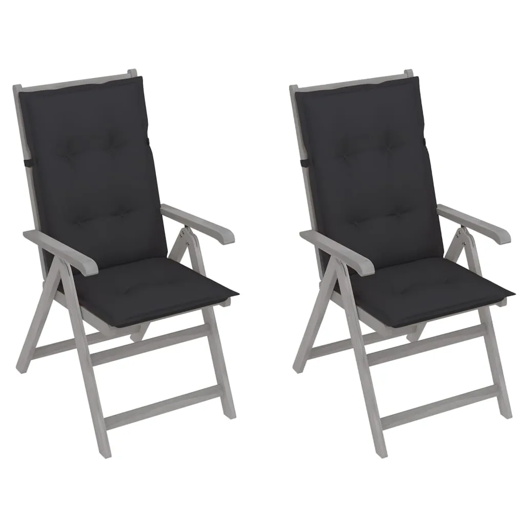 Outdoor Recliner Chairs Patio Chair with Cushions Solid Wood Acacia