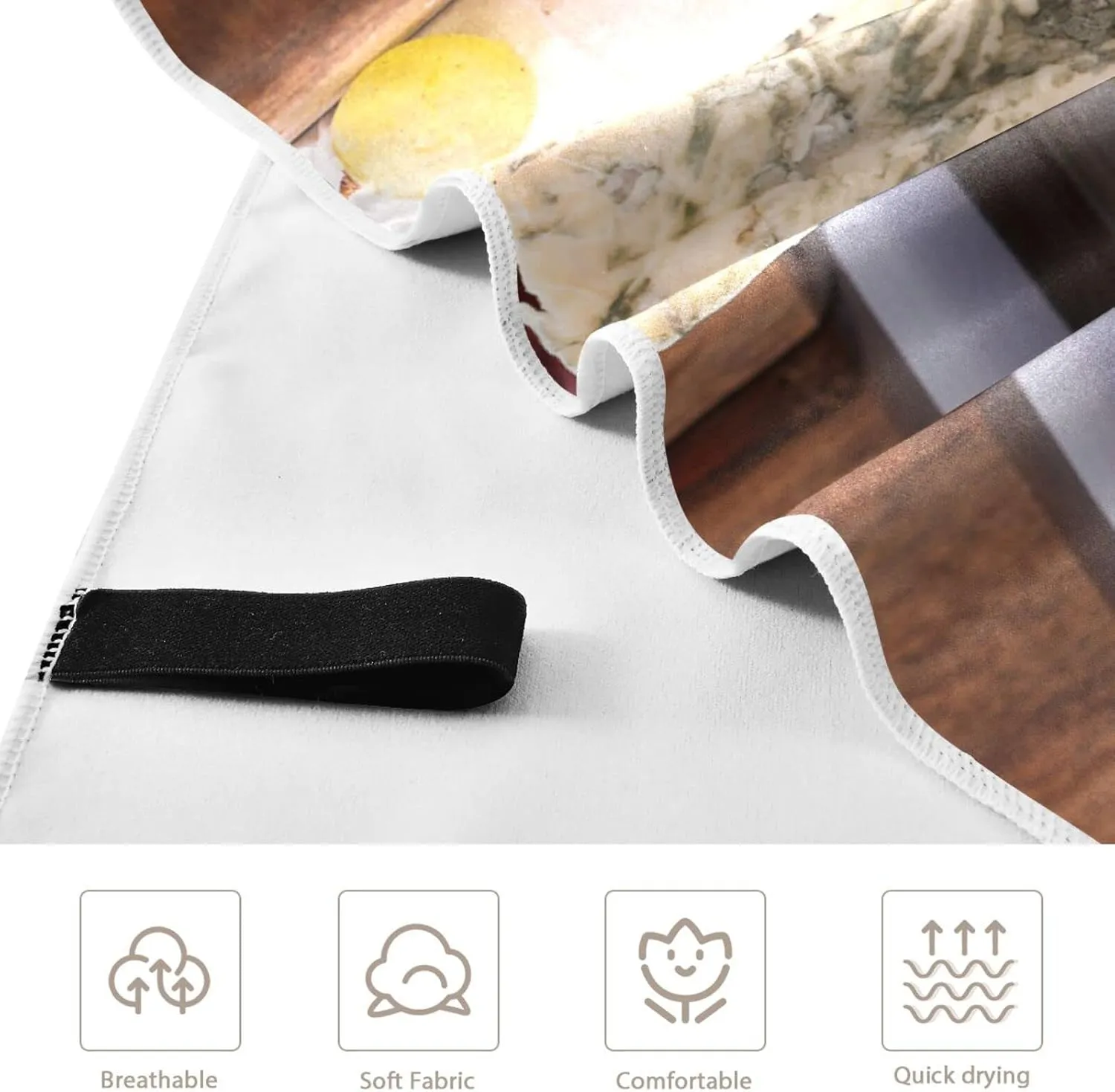 Oyihfvs Cheese, Grapes and Wine Bottles Wines on Wooden Table Retro Style Quick Drying Beach Towel, Foldable Yoga Towel, Soft Sport Towel, Sweat Absorbent Towel with Storage Mesh Bag 30 x 60 inch (S)