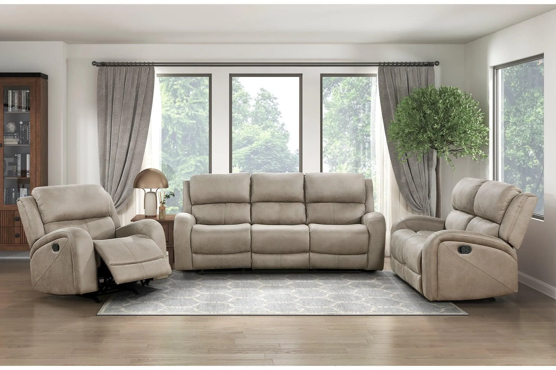 Pagosa Brown Microfiber Reclining Set