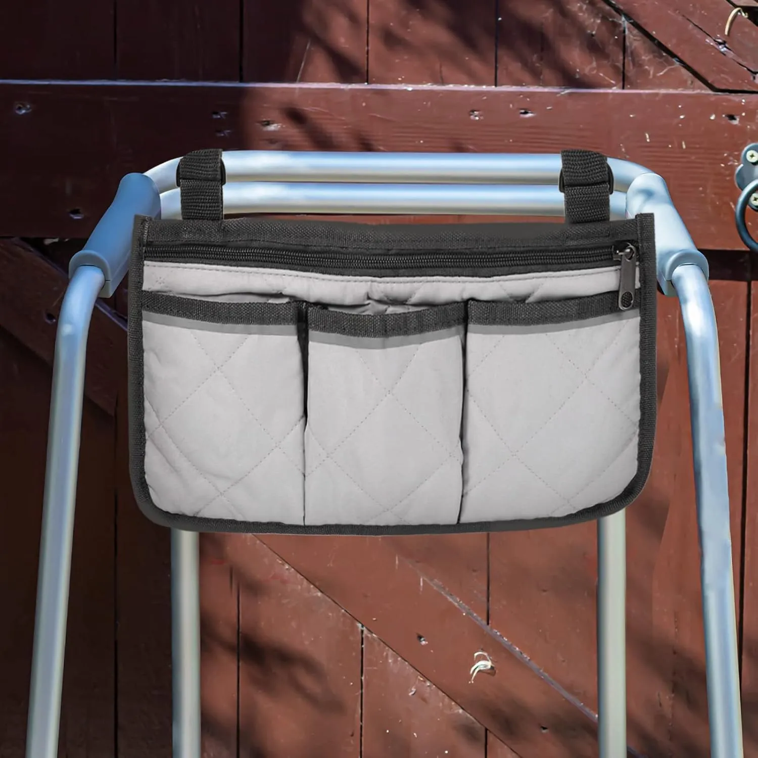PATIKIL Beach Chair Armrest Bag, Waterproof Beach Chair Hanging Storage Pouch Arm Rest Magazine Snack Bag with 4 Pockets for Camping Outdoors