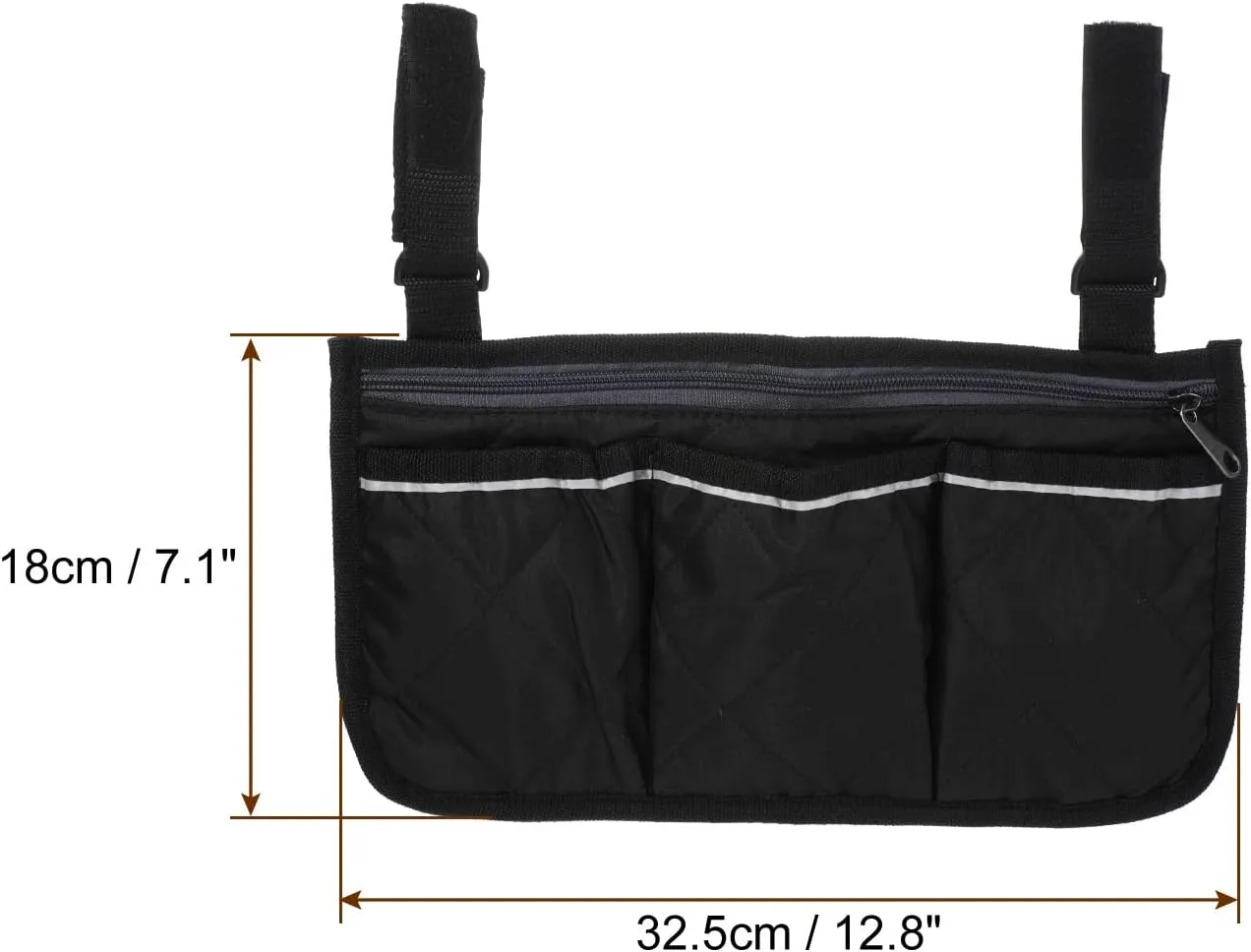 PATIKIL Beach Chair Armrest Bag, Waterproof Beach Chair Hanging Storage Pouch Arm Rest Magazine Snack Bag with 4 Pockets for Camping Outdoors