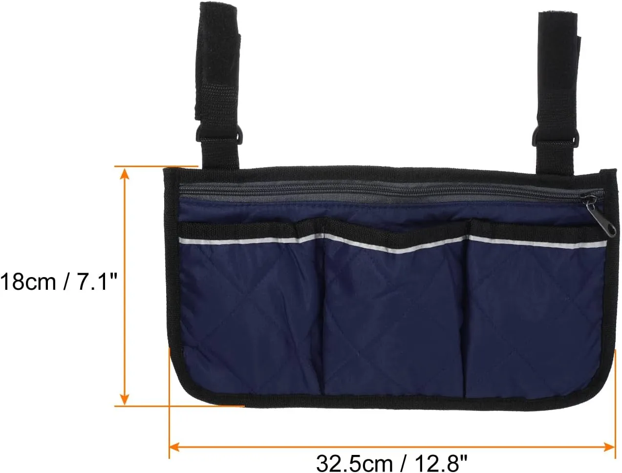 PATIKIL Beach Chair Armrest Bag, Waterproof Beach Chair Hanging Storage Pouch Arm Rest Magazine Snack Bag with 4 Pockets for Camping Outdoors
