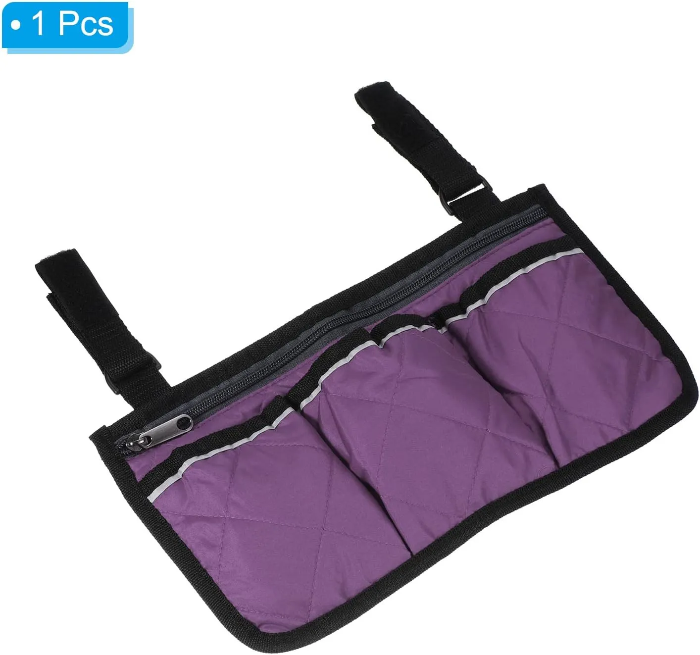 PATIKIL Beach Chair Armrest Bag, Waterproof Beach Chair Hanging Storage Pouch Arm Rest Magazine Snack Bag with 4 Pockets for Camping Outdoors