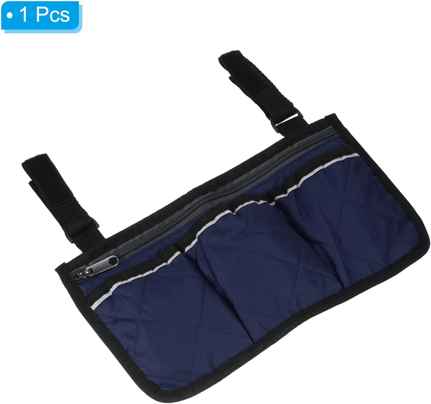PATIKIL Beach Chair Armrest Bag, Waterproof Beach Chair Hanging Storage Pouch Arm Rest Magazine Snack Bag with 4 Pockets for Camping Outdoors