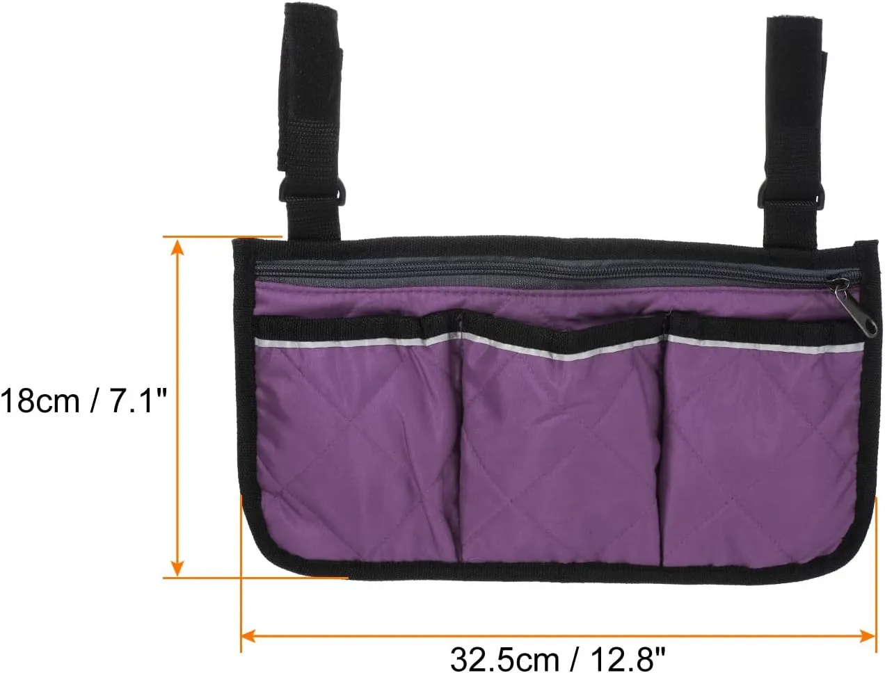 PATIKIL Beach Chair Armrest Bag, Waterproof Beach Chair Hanging Storage Pouch Arm Rest Magazine Snack Bag with 4 Pockets for Camping Outdoors