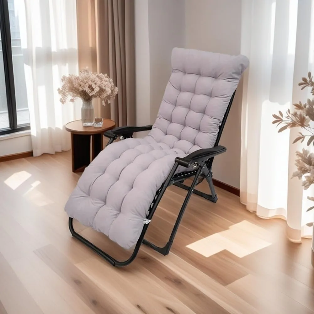 Patio Chaise Lounger Cushion,61in Lounge Chair Recliners Chair Cushions,Thicker Padded Chaise Lounger Swing Bench Cushion for Outdoor Indoor Home Office (Dark Grey)