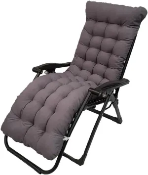 Patio Chaise Lounger Cushion,61in Lounge Chair Recliners Chair Cushions,Thicker Padded Chaise Lounger Swing Bench Cushion for Outdoor Indoor Home Office (Dark Grey)
