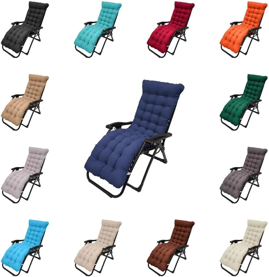 Patio Chaise Lounger Cushion,61in Lounge Chair Recliners Chair Cushions,Thicker Padded Chaise Lounger Swing Bench Cushion for Outdoor Indoor Home Office (Dark Grey)