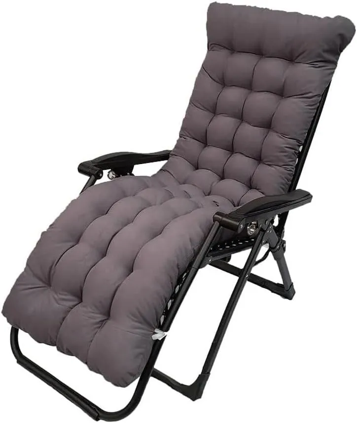 Patio Chaise Lounger Cushion,61in Lounge Chair Recliners Chair Cushions,Thicker Padded Chaise Lounger Swing Bench Cushion for Outdoor Indoor Home Office (Dark Grey)