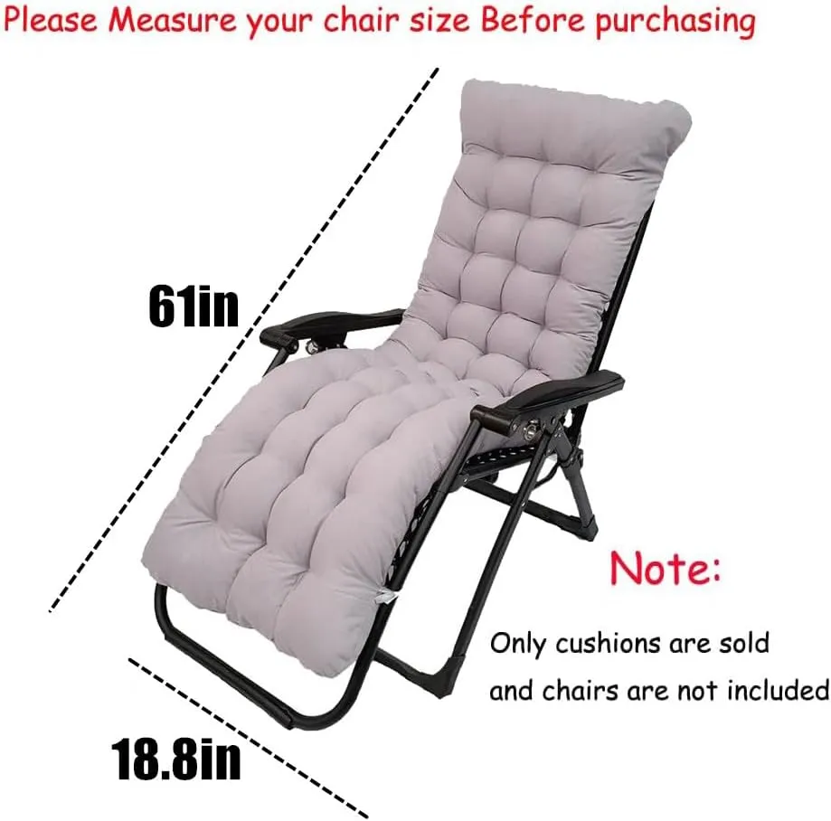 Patio Chaise Lounger Cushion,61in Lounge Chair Recliners Chair Cushions,Thicker Padded Chaise Lounger Swing Bench Cushion for Outdoor Indoor Home Office (Fruit Green)