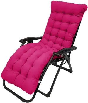 Patio Chaise Lounger Cushion,61in Lounge Chair Recliners Chair Cushions,Thicker Padded Chaise Lounger Swing Bench Cushion for Outdoor Indoor Home Office (Rose Red)