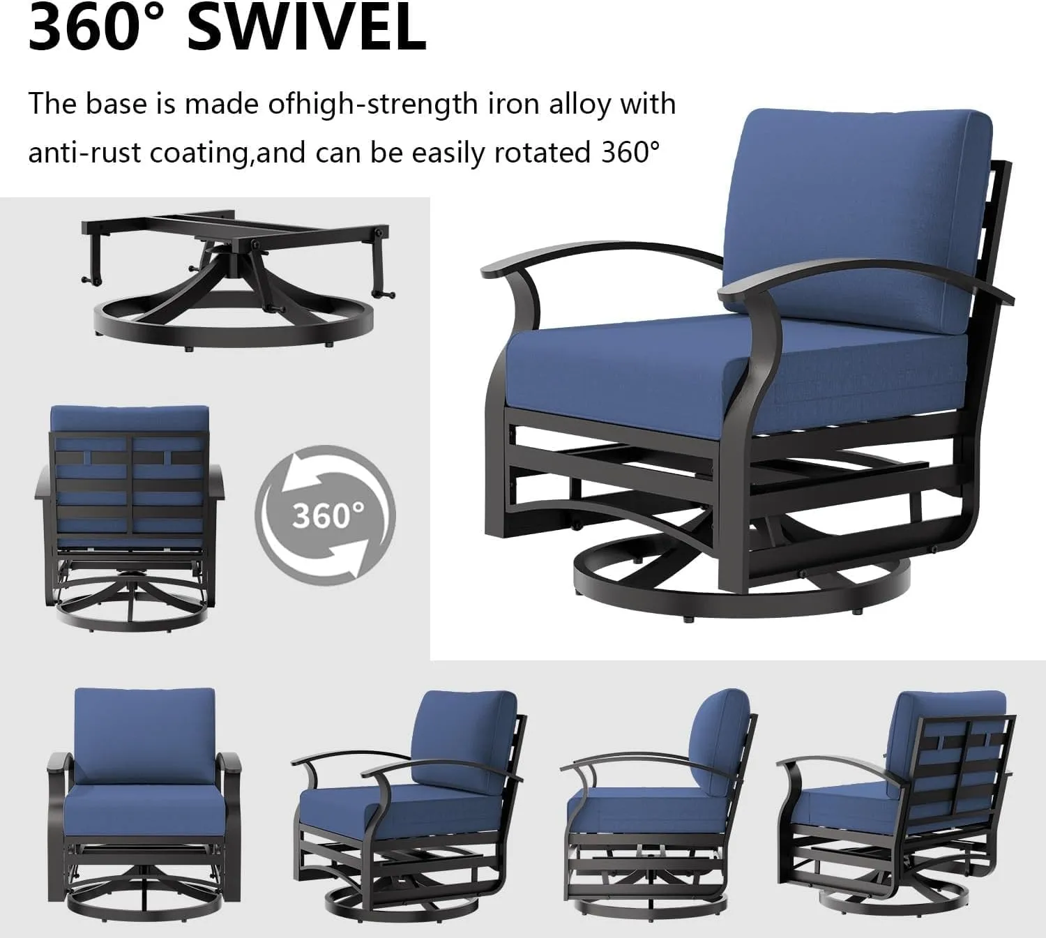 Patio Furniture Set 10 Seats Aluminum Armrest Sofa, Modern Outdoor Living Room Set with 55000 BTU Propane Aluminum Fireplace, Outdoor Rotary Joystick with Thick Cushion