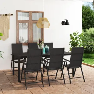 Patio Furniture Set,Patio Furniture,7 Piece Patio Dining Set BlackDesigned for Camping, Resting, Outdoors.