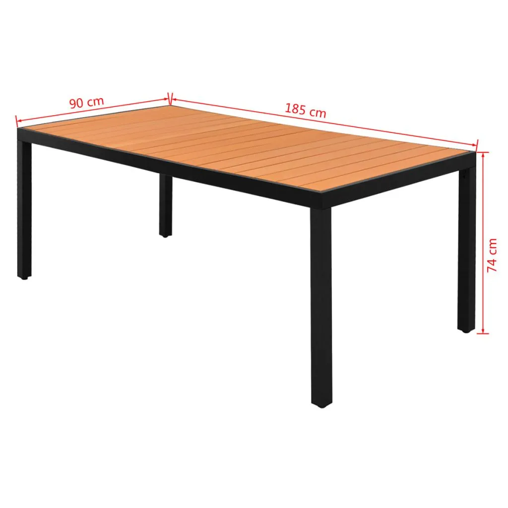 Patio Table Outdoor Dining Table Garden Porch Furniture Aluminum WPC