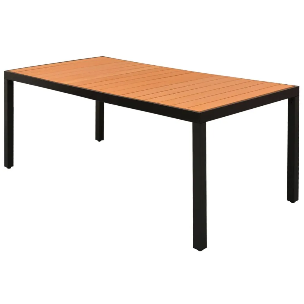 Patio Table Outdoor Dining Table Garden Porch Furniture Aluminum WPC