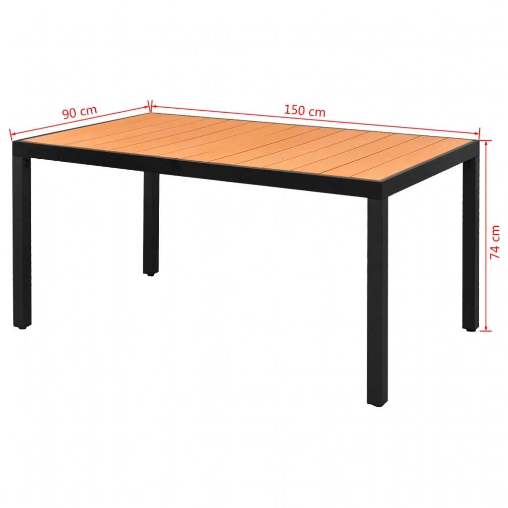 Patio Table Outdoor Dining Table Garden Porch Furniture Aluminum WPC
