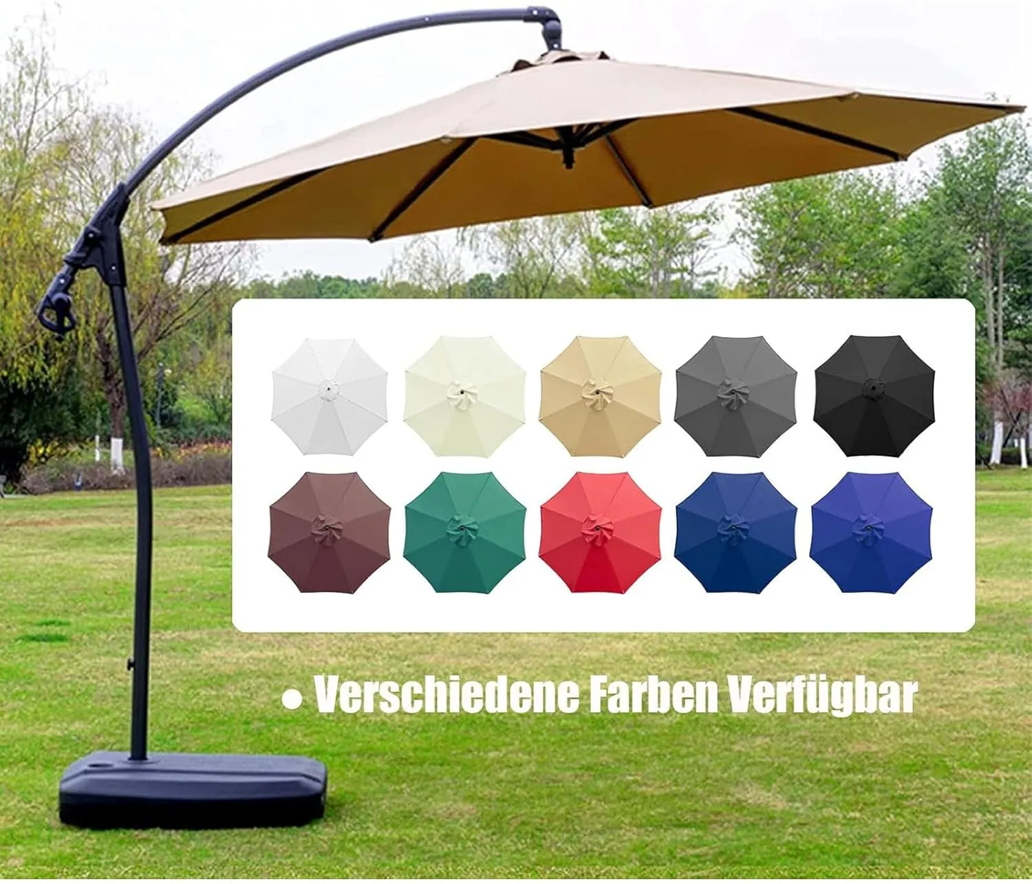 Patio Umbrella Canopy, Universal Replacement Cover for 10 Feet 8- Ribs Outdoor Round Patio Market Umbrella Parasol Canopy Top Sun Shade Accessory, 300D UV Protective And Water Resistant Patio Canopy (Purple)