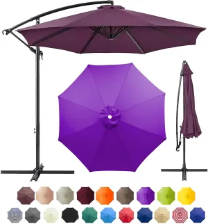 Patio Umbrella Canopy, Universal Replacement Cover for 10 Feet 8- Ribs Outdoor Round Patio Market Umbrella Parasol Canopy Top Sun Shade Accessory, 300D UV Protective And Water Resistant Patio Canopy (Purple)