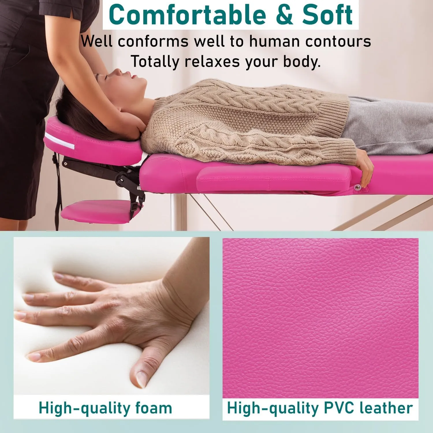 PayLessHere Aluminium Massage Bed Portable Massage Table 24 inche Wide Lash Bed 2 Folding Heigh Adjustable Spa Table with Non-Woven Bag for Spa Footmassage Facial CareSpa Tattoo