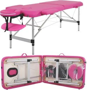 PayLessHere Aluminium Massage Bed Portable Massage Table 24 inche Wide Lash Bed 2 Folding Heigh Adjustable Spa Table with Non-Woven Bag for Spa Footmassage Facial CareSpa Tattoo