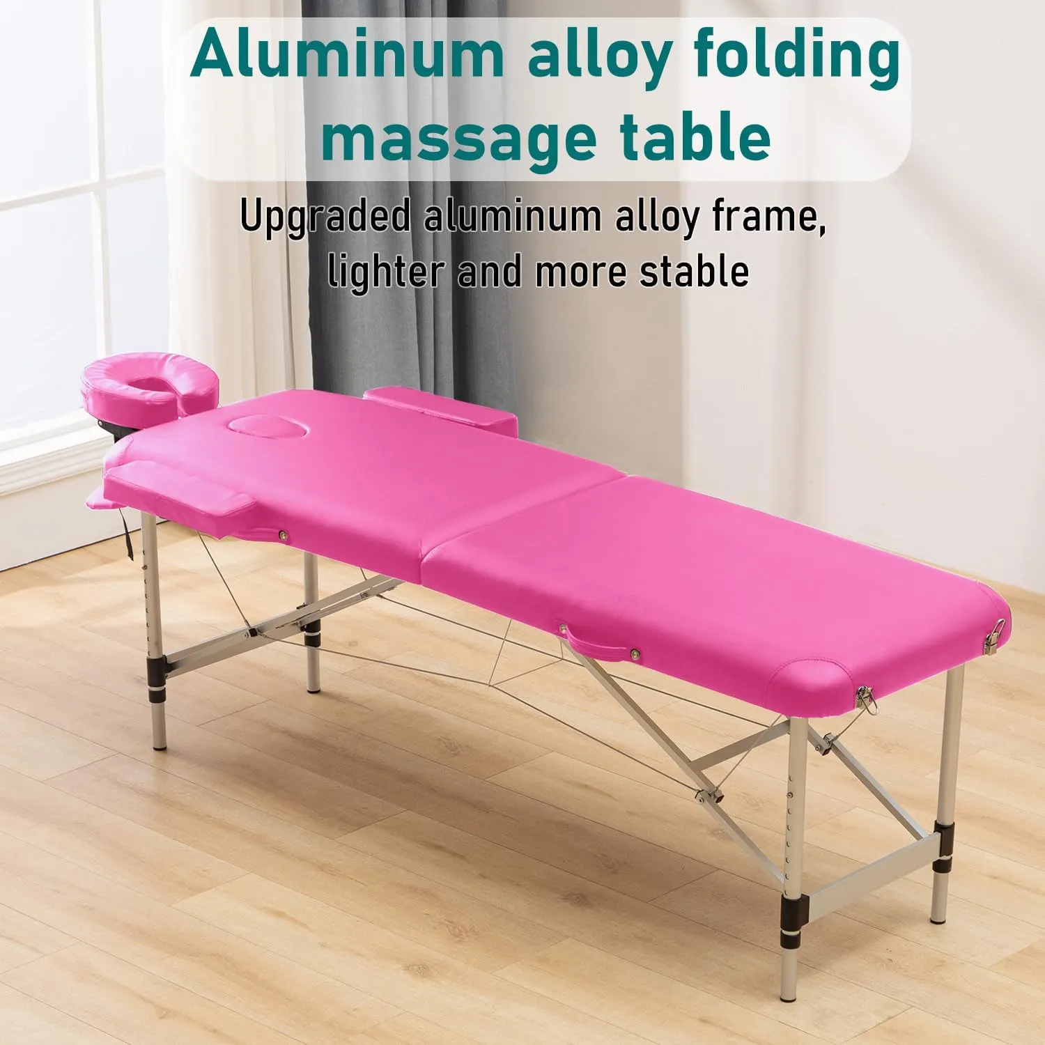 PayLessHere Aluminium Massage Bed Portable Massage Table 24 inche Wide Lash Bed 2 Folding Heigh Adjustable Spa Table with Non-Woven Bag for Spa Footmassage Facial CareSpa Tattoo