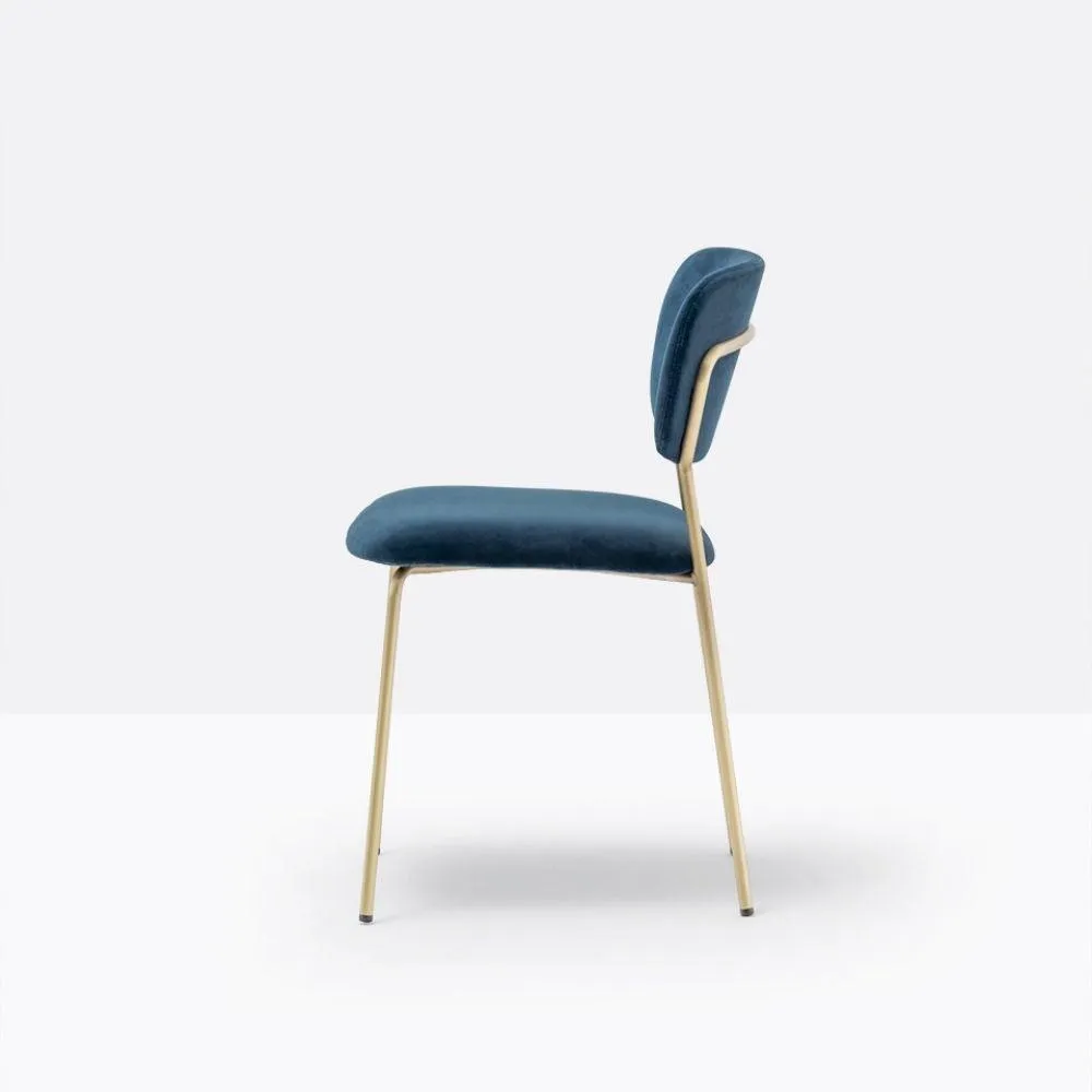 Pedrali Jazz 3719 padded chair in velvet