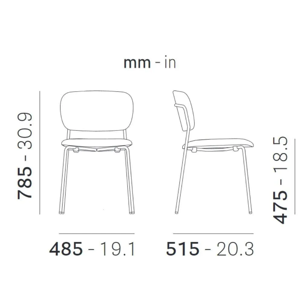 Pedrali Jazz 3719 padded chair in velvet