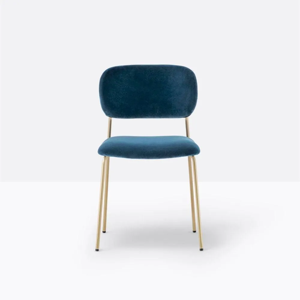 Pedrali Jazz 3719 padded chair in velvet