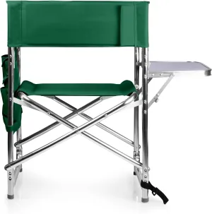 Personalized Embroidered Sports Director Chair with Side Table and Storage Pockets by Picnic Time - Hunter Green