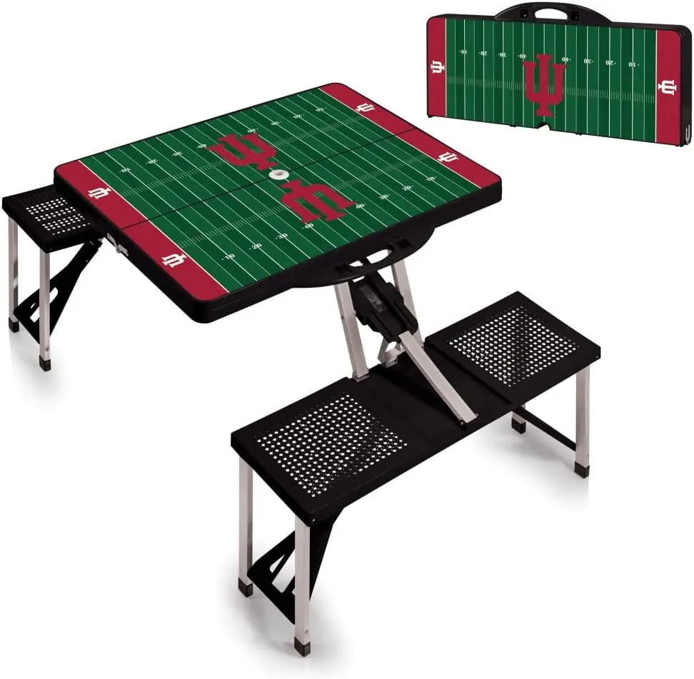 PICNIC TIME NCAA North Carolina Tar Heels Folding Picnic Table - Camping Table - Outdoor Table with Umbrella Hole