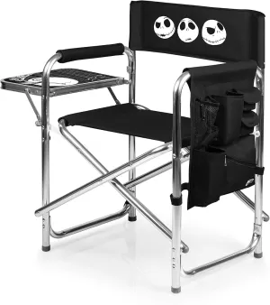 PICNIC TIME ONIVA - a Brand - Disney Nightmare Before Christmas Jack Sports Chair with Side Table, Beach Chair, Camp Chair for Adults, (Black)
