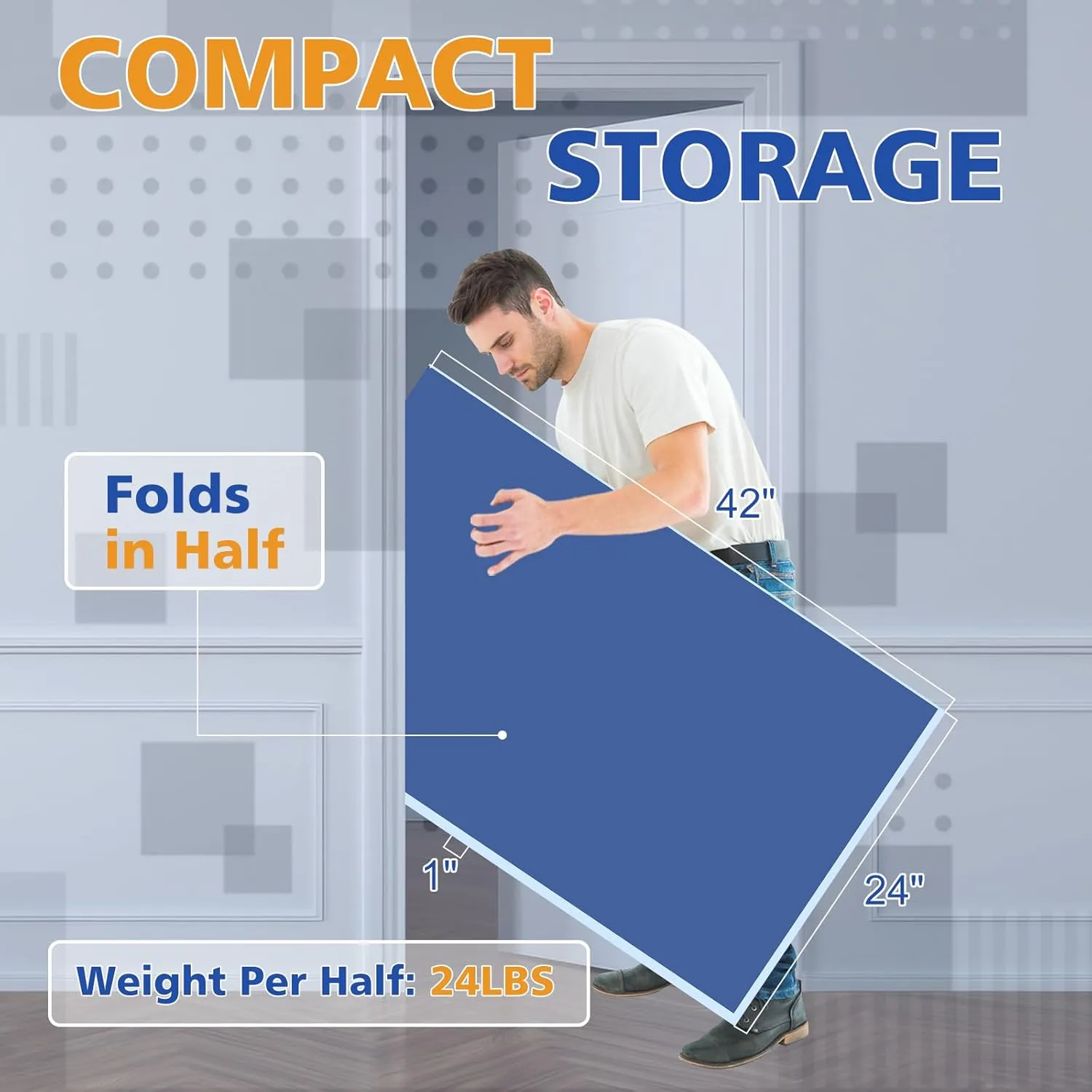 Ping Pong Conversion Top, 8 FT / 9 FT Foldable Table Tennis Topper for Pool & Billiard Tables, 12MM MDF, Compact Storage, Net & Posts Included, Easy Setup, Indoor Use
