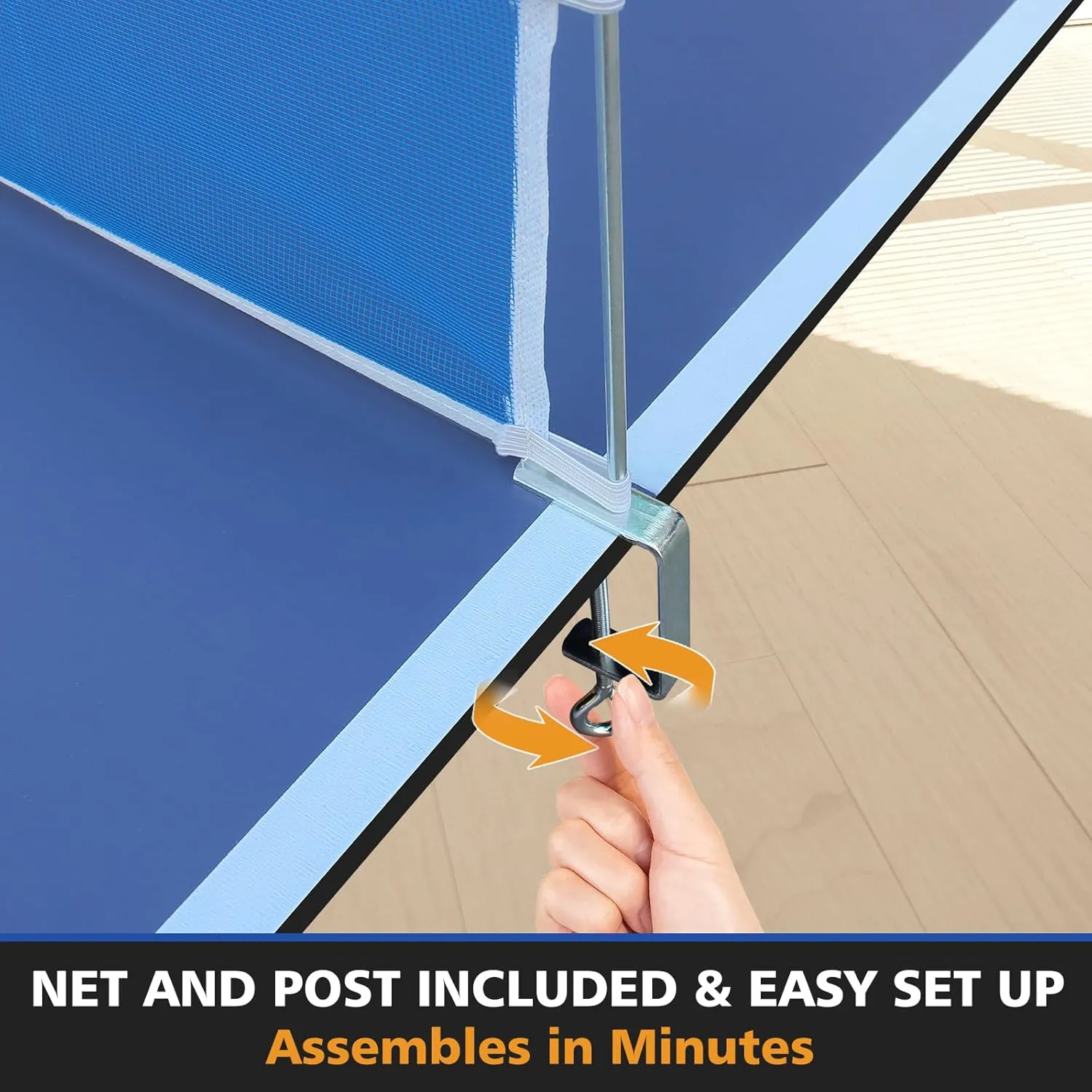 Ping Pong Conversion Top, 8 FT / 9 FT Foldable Table Tennis Topper for Pool & Billiard Tables, 12MM MDF, Compact Storage, Net & Posts Included, Easy Setup, Indoor Use