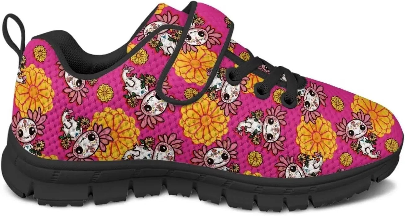 Pink Sneakers for Girls Athletic Sport Lace-Up Kids Tennis Shoes