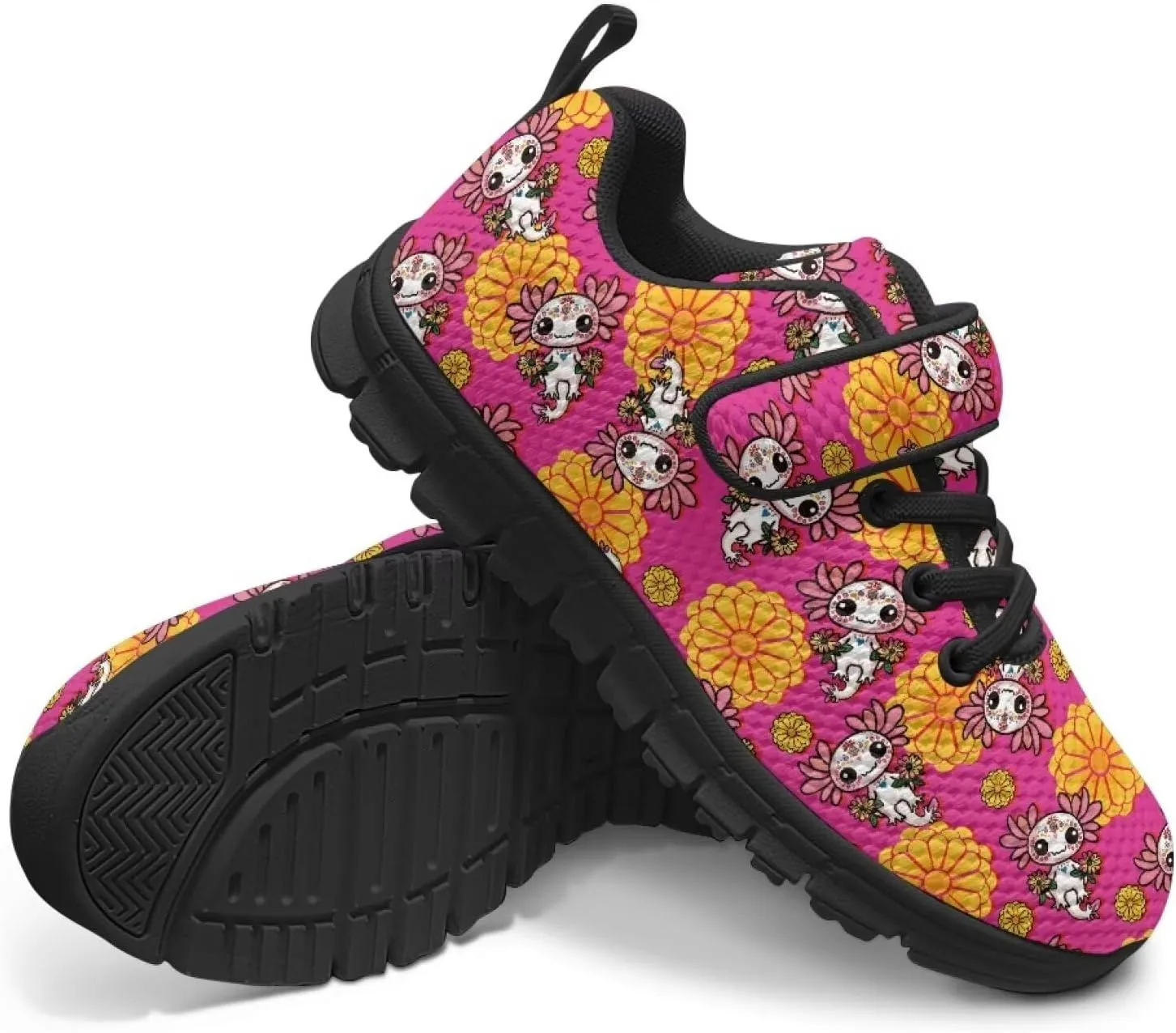 Pink Sneakers for Girls Athletic Sport Lace-Up Kids Tennis Shoes