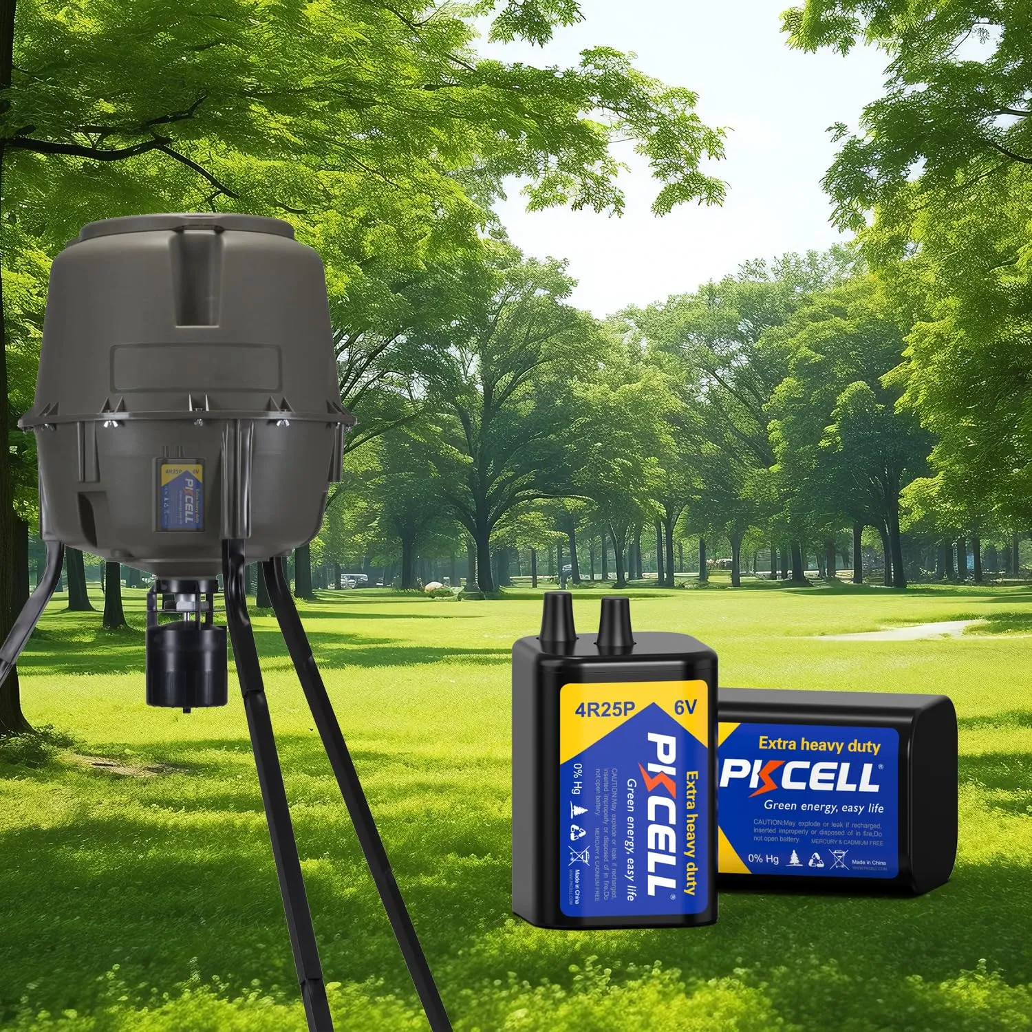 PKCELL 6 Volt Lantern Battery, 6V 4R25 Flashlight Battery with Spring Terminals, Heavy Duty Square Batteries with Long-Lasting Power for Lantern, Emergency Light, Deer Game Feeder, Fencing, 6 Count