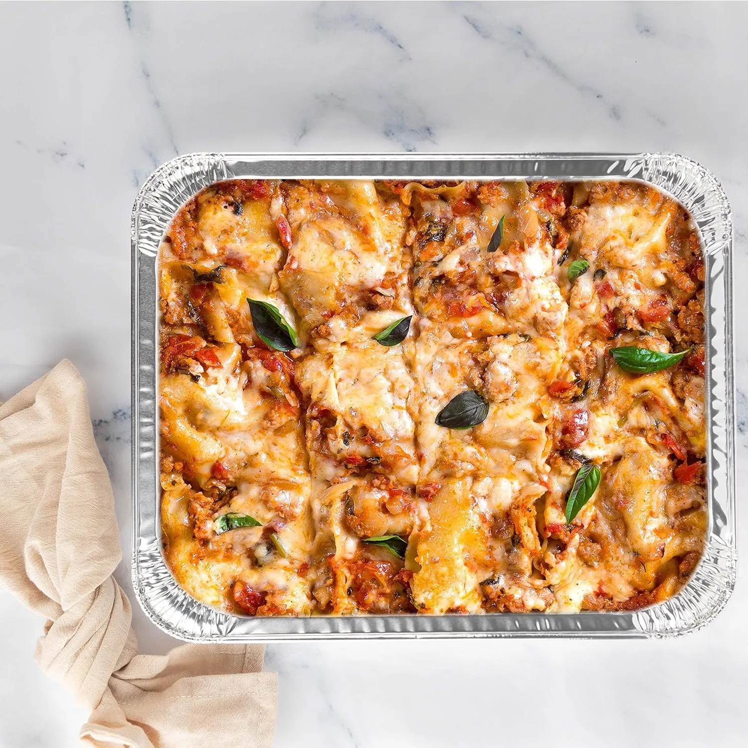 PLASTICPRO Disposable 9 x 13 Aluminum Foil Pans Half Size Deep Steam Table Bakeware - Cookware Perfect for Baking Cakes, Bread, Meatloaf, Lasagna (100)