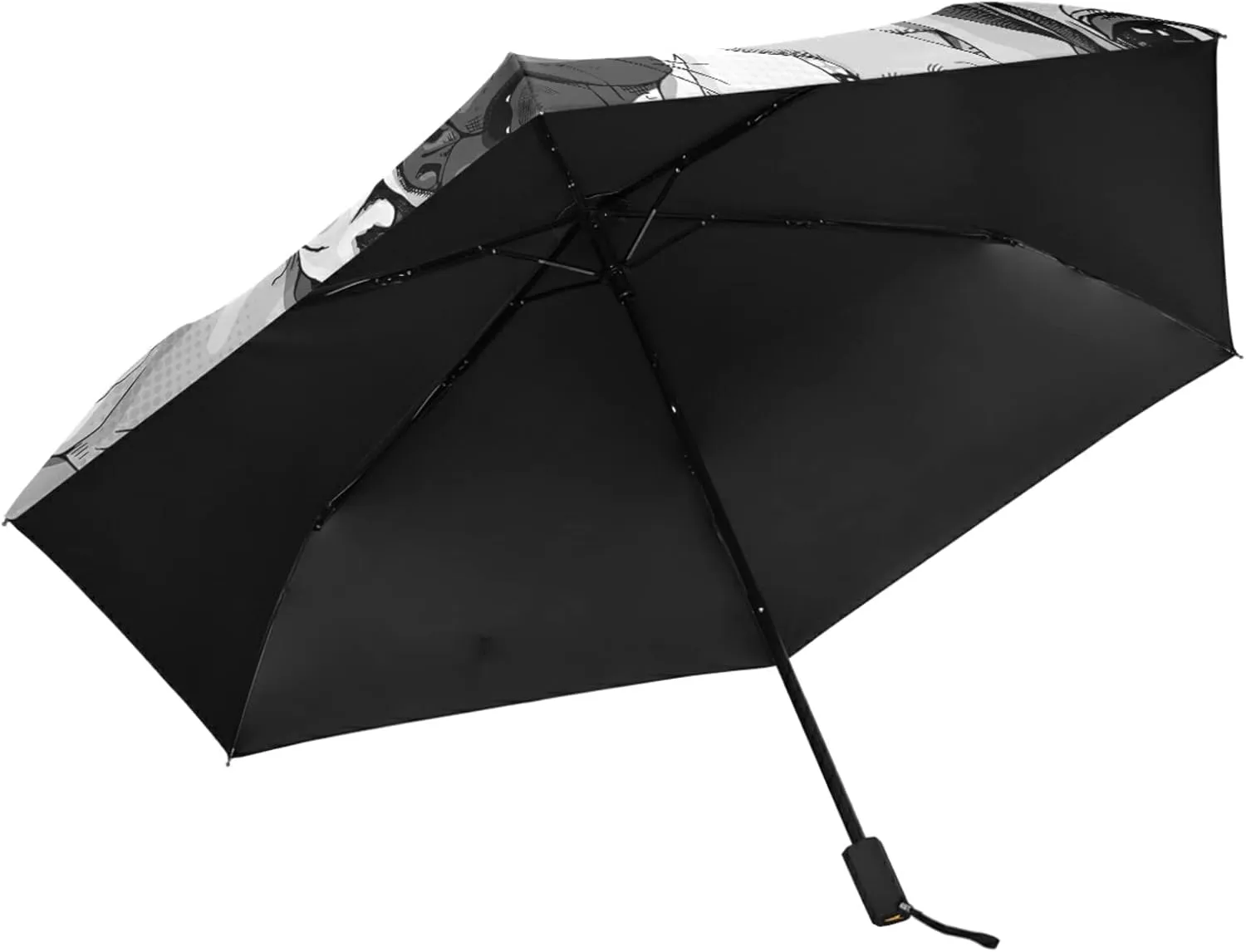 Poeticcity Folding Umbrella, Anti-UV 3 Folds Lightweight Parasol, Compact Windproof Strong Umbrellas for Car Travel Sun & Rain