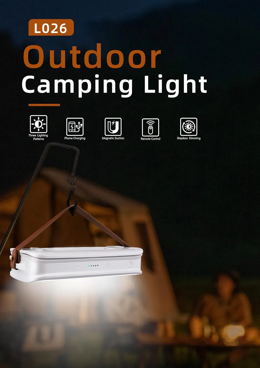 Portable 1500LM LED Camping Lantern,10000mAh Rechargeable Battery,3 Modes,Brackets,Magnetic Suction Design,Flashlight,IPX4 Waterproof Tent Light for Camping,Hiking, Power Outages, Emergency