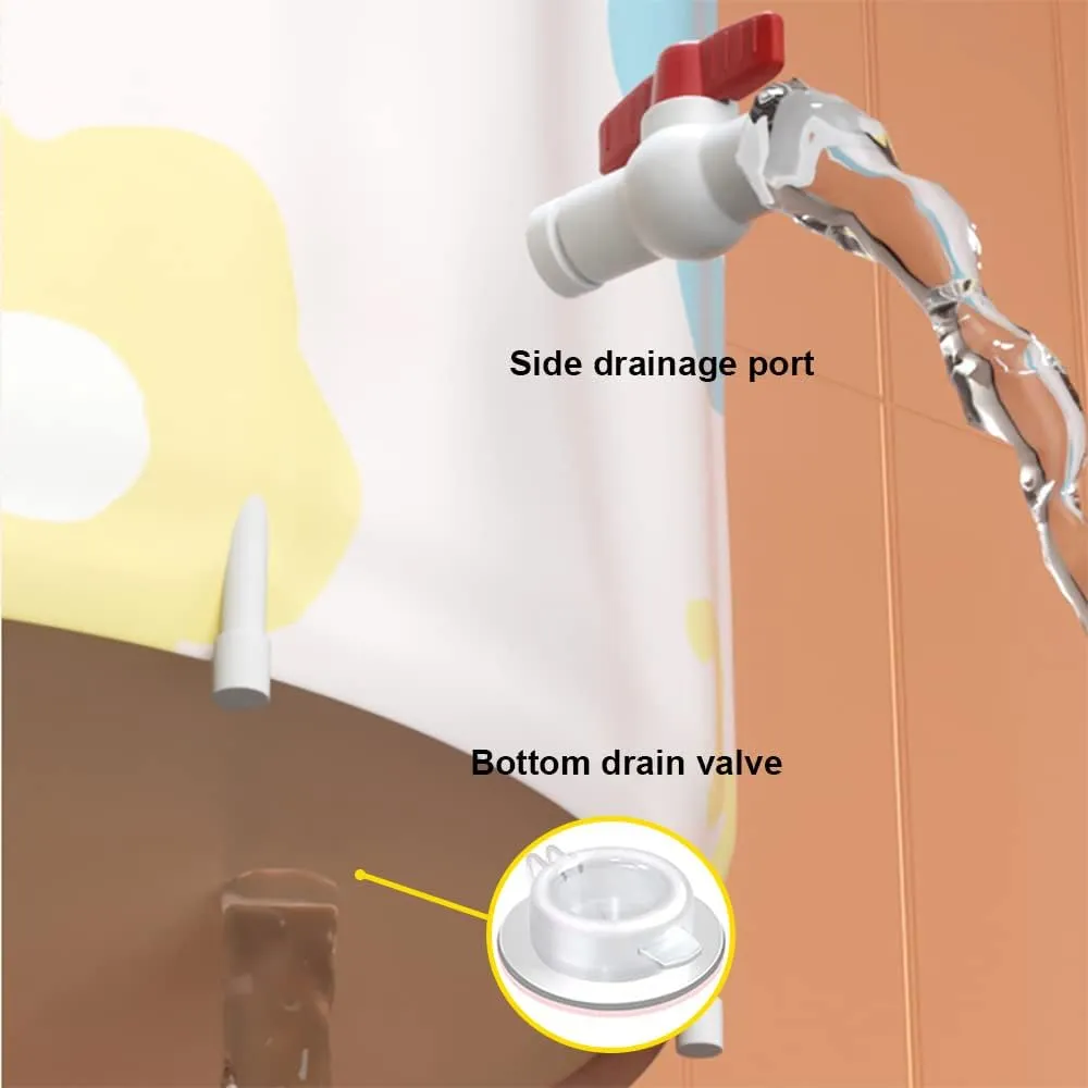 Portable Bathtub for Adults Foldable PVC SPA Soaking Standing Bath Tub for Shower Stall, Non-Inflatable Hot Ice Bath Tub with Thickened Thermal Foam to Keep Temperature