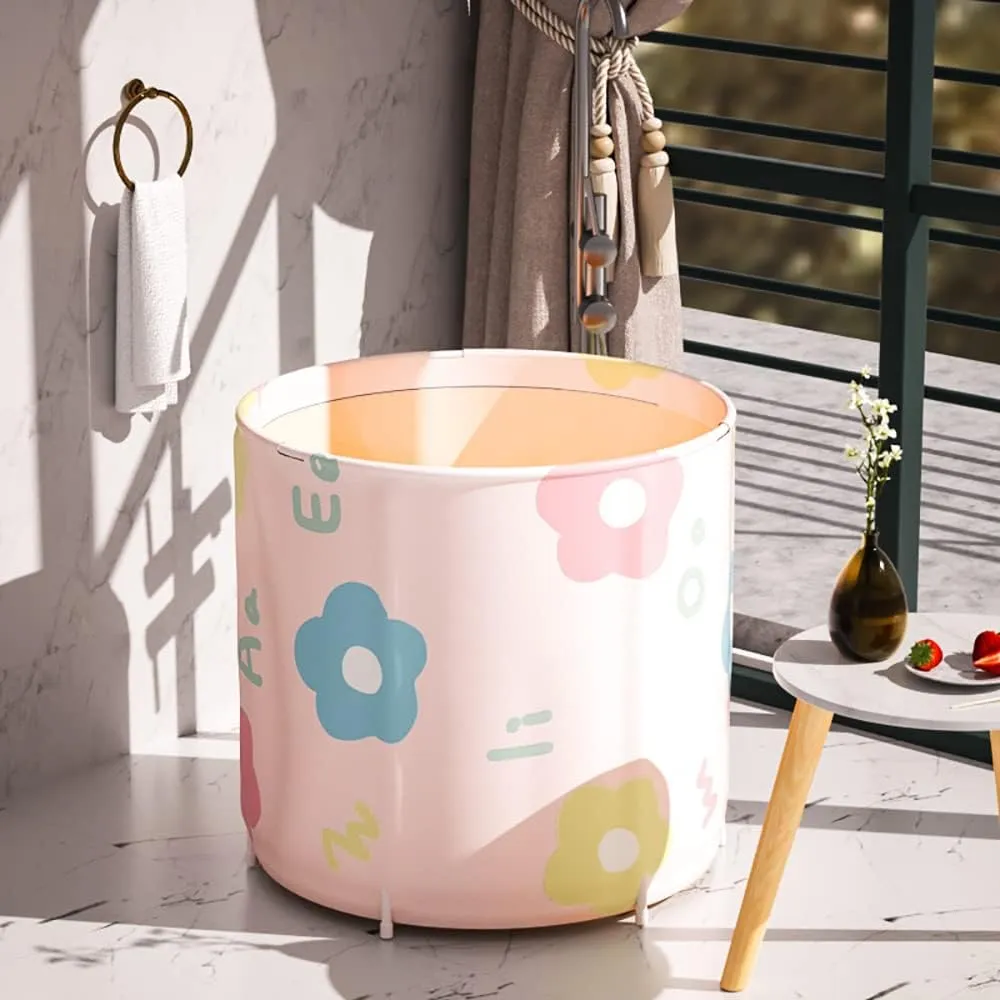 Portable Bathtub for Adults Foldable PVC SPA Soaking Standing Bath Tub for Shower Stall, Non-Inflatable Hot Ice Bath Tub with Thickened Thermal Foam to Keep Temperature
