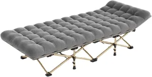 Portable Camping Cot, Sleeping Cot for Adult,Folding Camping Cot Heavy Duty Sleeping Bed with Thick Mattress, Portable Camping Bed for Outdoor Camping/Office, Home Nap,Lar